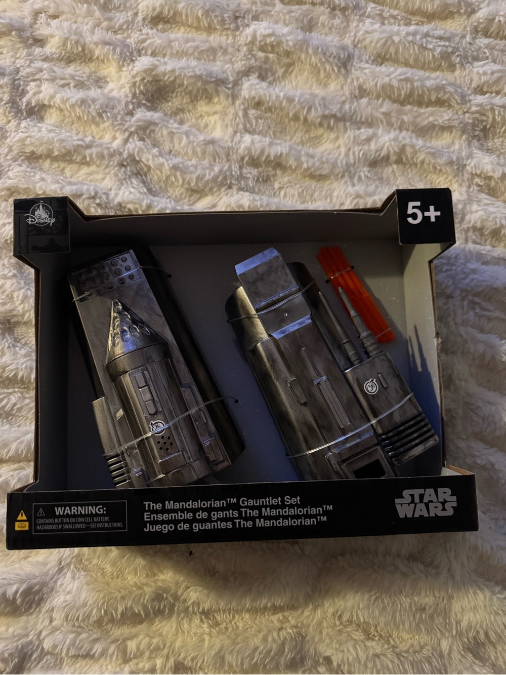 Disney The Mandalorian Gauntlet Set - Metallic Gray with Orange Accents